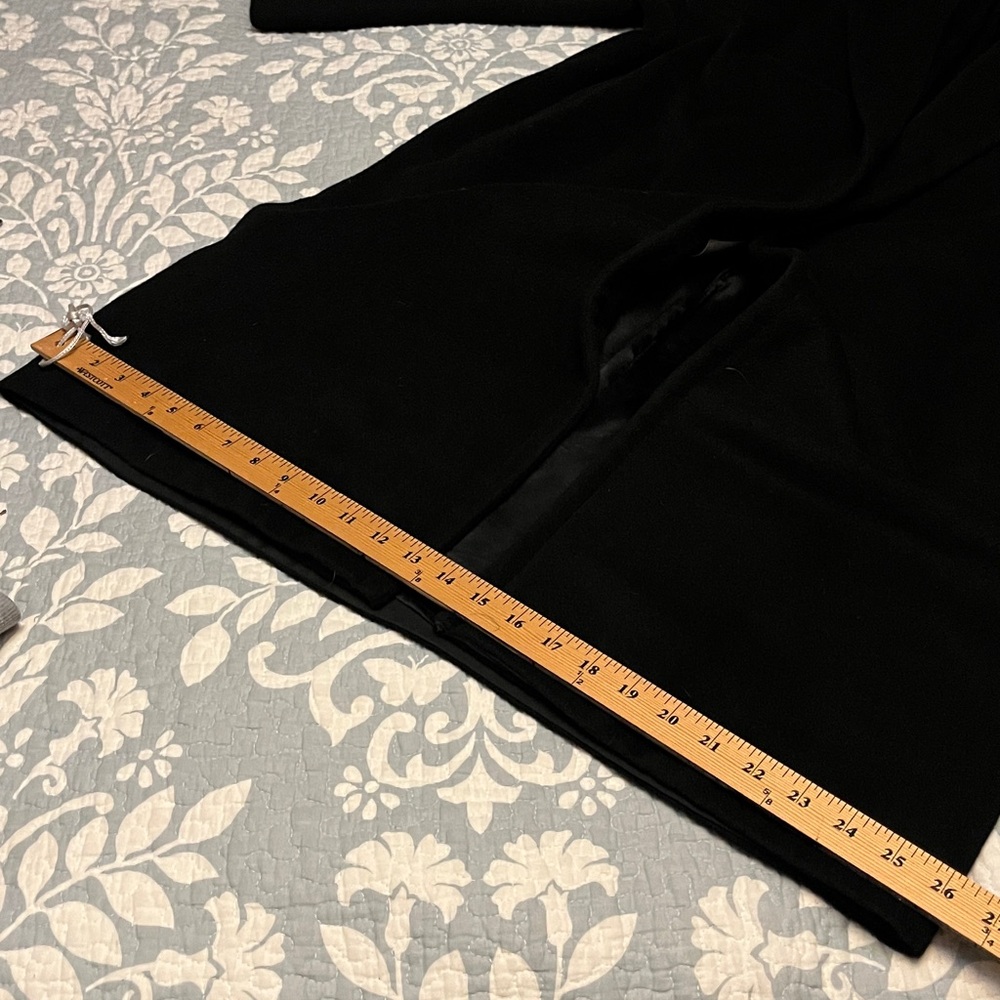 VINTAGE super soft Cashmere Wrap vintage "robe" Black Coat - Picture 15 of 15